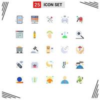 Modern Set of 25 Flat Colors Pictograph of wifi internet of things web internet wedding Editable Vector Design Elements