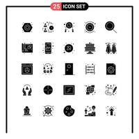 25 iconos creativos, signos y símbolos modernos de búsqueda, reloj de ejercicio inverso, elementos de diseño vectorial editables hacia atrás vector