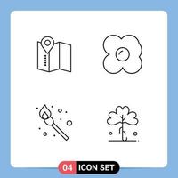 4 iconos creativos signos y símbolos modernos de ubicación trébol huevo camping irlanda elementos de diseño vectorial editables vector