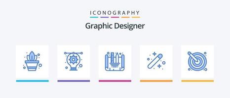 paquete de iconos azul 5 de diseñador gráfico que incluye creatividad. flecha. creando un plano. gráfico. diseño. diseño de iconos creativos vector