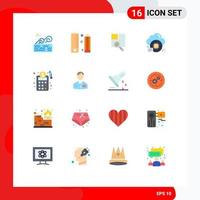 Flat Color Pack of 16 Universal Symbols of accounts plan chip programing processor reading Editable Pack of Creative Vector Design Elements