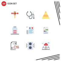 Stock Vector Icon Pack of 9 Line Signs and Symbols for expense card pyramid bill low Editable Vector Design Elements