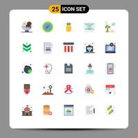 Set of 25 Modern UI Icons Symbols Signs for palm mail food help contact Editable Vector Design Elements