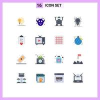 16 Flat Color concept for Websites Mobile and Apps checklist app robot virus insect Editable Pack of Creative Vector Design Elements