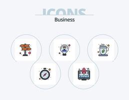 paquete de iconos llenos de línea de negocio 5 diseño de iconos. corte. inversión. nube. dólar. cerebro vector