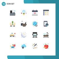 16 Universal Flat Colors Set for Web and Mobile Applications hand conservation date web interface Editable Pack of Creative Vector Design Elements