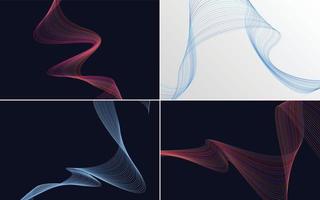 Collection of geometric minimal lines pattern set vector