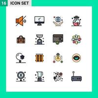paquete de iconos de vectores de stock de 16 signos y símbolos de línea para equipos de laboratorio laboratorio de negocios webmaster elementos de diseño de vectores creativos editables