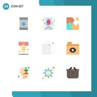 Modern Set of 9 Flat Colors Pictograph of politics campaign message puzzle component Editable Vector Design Elements