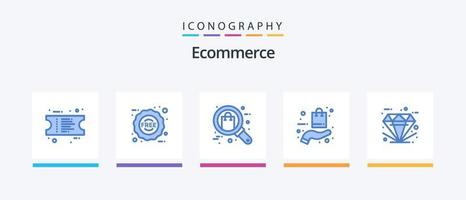 Ecommerce Blue 5 Icon Pack Including best. online. gift. hand. bag. Creative Icons Design vector