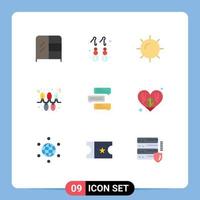 9 Universal Flat Colors Set for Web and Mobile Applications conversations bubbles sun chat garland Editable Vector Design Elements