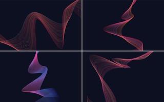 Set of 4 vector line backgrounds to add visual interest to your designs