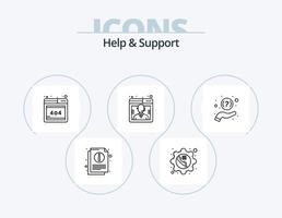 Help And Support Line Icon Pack 5 Icon Design. communication. support. phone. help. phone vector