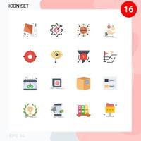 16 Universal Flat Colors Set for Web and Mobile Applications circle payment target currency coins Editable Pack of Creative Vector Design Elements