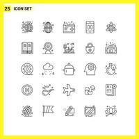 Modern Set of 25 Lines and symbols such as pause devices decoration device records Editable Vector Design Elements