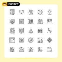 25 iconos creativos signos y símbolos modernos de ubicación tecnología iot internet de las cosas lavado elementos de diseño vectorial editables vector