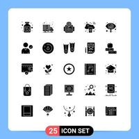 Group of 25 Solid Glyphs Signs and Symbols for search internet technology c digital cloud Editable Vector Design Elements