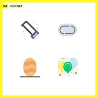 4 Flat Icon concept for Websites Mobile and Apps mechanical food saw track air Editable Vector Design Elements