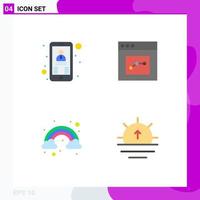 4 Universal Flat Icons Set for Web and Mobile Applications contact rainbow boss interface nature Editable Vector Design Elements