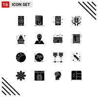 16 Creative Icons Modern Signs and Symbols of cream reward mark medal smartphone Editable Vector Design Elements