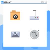 4 Thematic Vector Flat Icons and Editable Symbols of files co extractor email pollution Editable Vector Design Elements