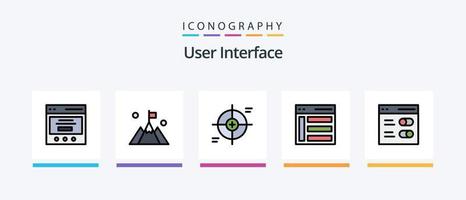 la línea de la interfaz de usuario llenó el paquete de 5 íconos que incluye la papelera. borrar. imagen. usuario. izquierda. diseño de iconos creativos vector