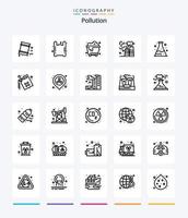 Creative Pollution 25 OutLine icon pack  Such As waste. pollution. pollution. waste. gas vector