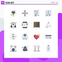 16 Flat Color concept for Websites Mobile and Apps book space assemble location parts Editable Pack of Creative Vector Design Elements