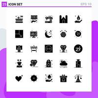 Universal Icon Symbols Group of 25 Modern Solid Glyphs of castle tower castle private tailoring sew Editable Vector Design Elements