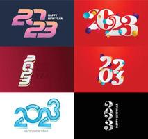 Big Set of 2023 Happy New Year logo text design 2023 number design template vector