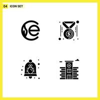 User Interface Pack of Basic Solid Glyphs of earth coin alarm crypto currency dollar notification Editable Vector Design Elements