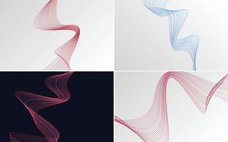 Collection of geometric minimal lines pattern set vector