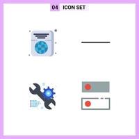 4 Creative Icons Modern Signs and Symbols of passport gear id service setting Editable Vector Design Elements