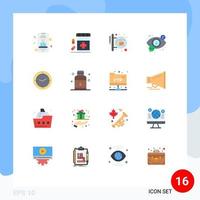 conjunto de 16 iconos modernos de la interfaz de usuario signos de símbolos para ver el formulario de búsqueda eye shop paquete editable de elementos de diseño de vectores creativos