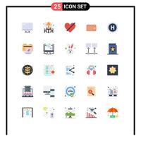 Modern Set of 25 Flat Colors Pictograph of mounth calendar table like heart Editable Vector Design Elements