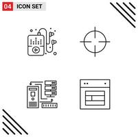 User Interface Pack of 4 Basic Filledline Flat Colors of hobbies database oil symbols information Editable Vector Design Elements