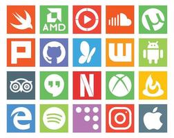 20 Social Media Icon Pack Including xbox hangouts plurk travel android vector