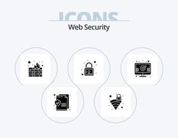 paquete de iconos de glifo de seguridad web 5 diseño de iconos. . monitor. proteccion. marca. seguridad vector