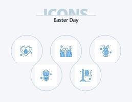 Easter Blue Icon Pack 5 Icon Design. easter. festival. easter. holiday. egg vector