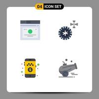 4 Universal Flat Icon Signs Symbols of layout pay cash quicklinks service ride Editable Vector Design Elements