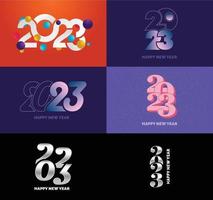 Big Set of 2023 Happy New Year logo text design 2023 number design template vector