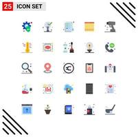 Pictogram Set of 25 Simple Flat Colors of mixer controller tick control list Editable Vector Design Elements