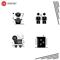 User Interface Pack of Basic Solid Glyphs of flower partners partnership cooperation ecommerce Editable Vector Design Elements