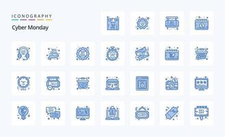 25 Cyber Monday Blue icon pack vector