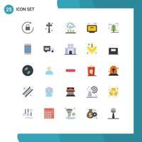 Set of 25 Modern UI Icons Symbols Signs for tree website cloud booking search Editable Vector Design Elements