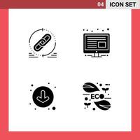 Pictogram Set of Simple Solid Glyphs of link circle website management eco Editable Vector Design Elements