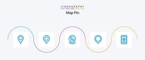 mapa pin azul 5 paquete de iconos que incluye. mapa. Internet vector