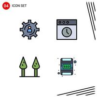 4 Universal Filledline Flat Colors Set for Web and Mobile Applications development sparrowgrass production history memory card Editable Vector Design Elements