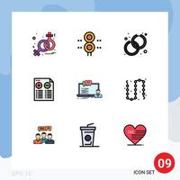 9 Creative Icons Modern Signs and Symbols of course minus accessorize plus document Editable Vector Design Elements