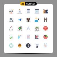 Modern Set of 25 Flat Colors Pictograph of search files study document history Editable Vector Design Elements